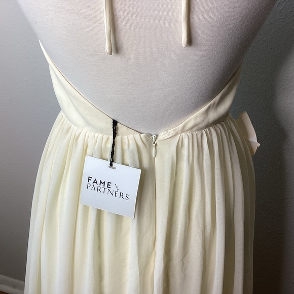 Fame and Partners Backless Halter Maxi Dress Butter Yellow NWT - Picture 12 of 12